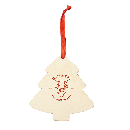 JINGLE houten kerstversiering, kerstboom bedrukken