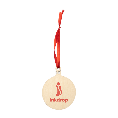 JINGLE houten kerstversiering, bal bedrukken