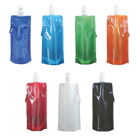 Waterzak met karabijn haak 500 ml leeg bedrukken