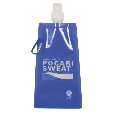 Waterzak met karabijn haak 500 ml leeg donkerblauw onbedrukt 13272
