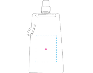 Waterzak met karabijn haak 500 ml leeg rood 1 kleur 13279