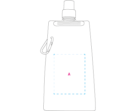 Waterzak met karabijn haak 500 ml leeg rood 1 kleur 13279