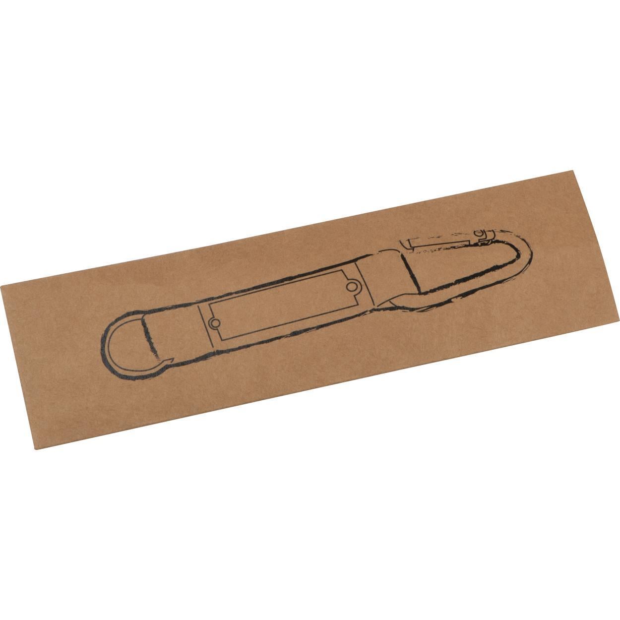 Sleutelhanger met karabijnhaak en metalen plaatje 11408