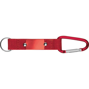 Sleutelhanger met karabijnhaak en metalen plaatje 11412