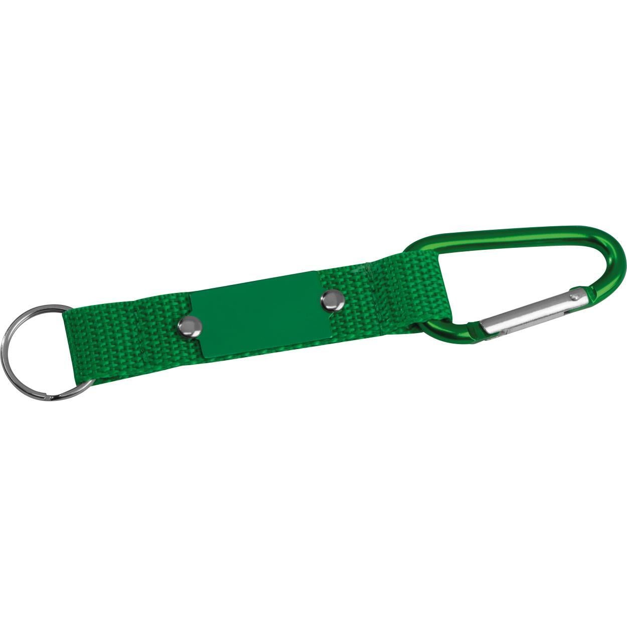 Sleutelhanger met karabijnhaak en metalen plaatje 11413