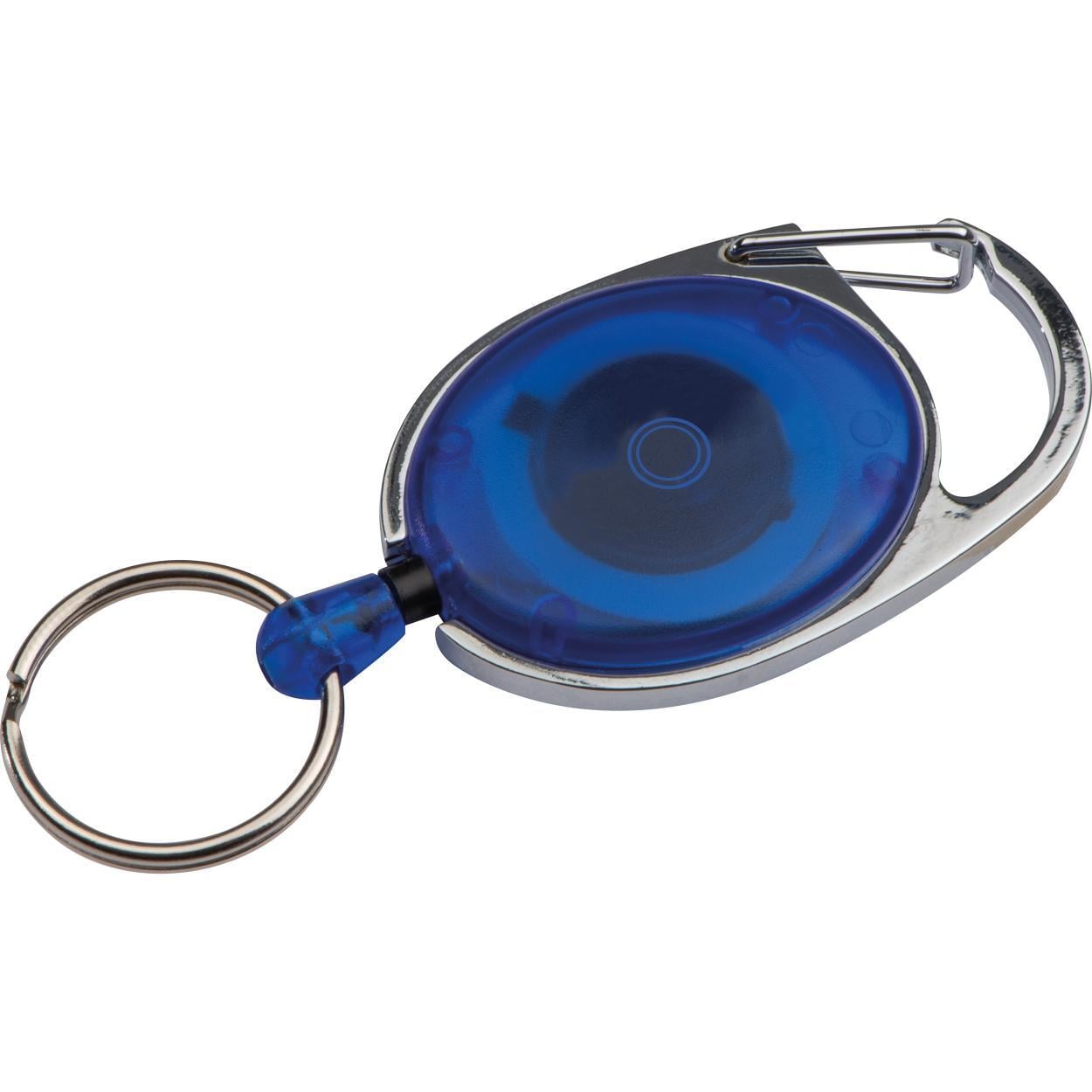Sleutelhanger met karabijnhaak en uittrekbare sleutelring wit 1 kleur 11429