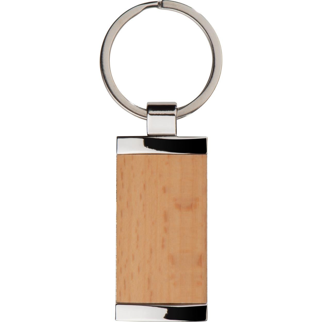 sleutelhanger metaal met bamboe sample