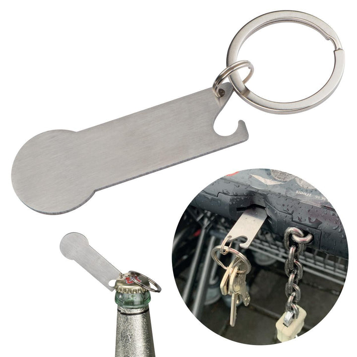 Sleutelhanger winkelwagenmuntje bedrukken