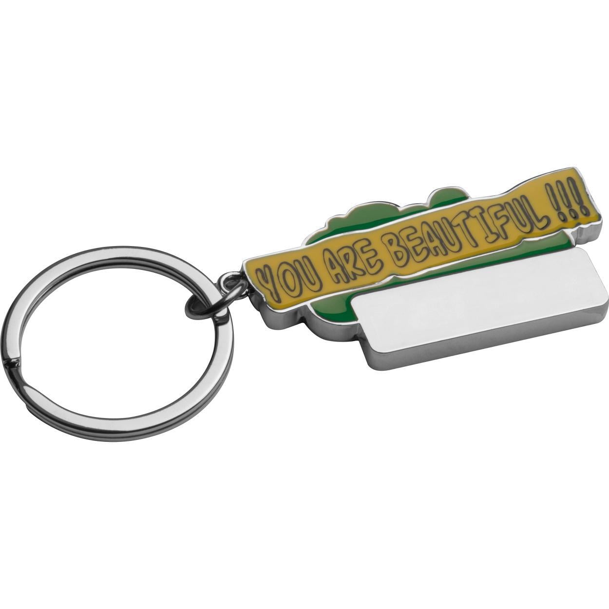 Sleutelhanger "You are beautifull" lichtblauw Graveren 11308