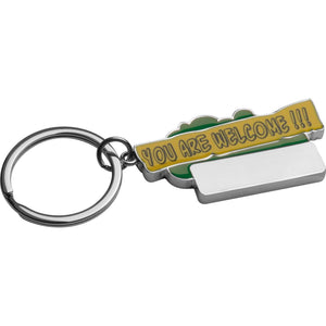 Sleutelhanger "You are welcome" lichtblauw Graveren 11313