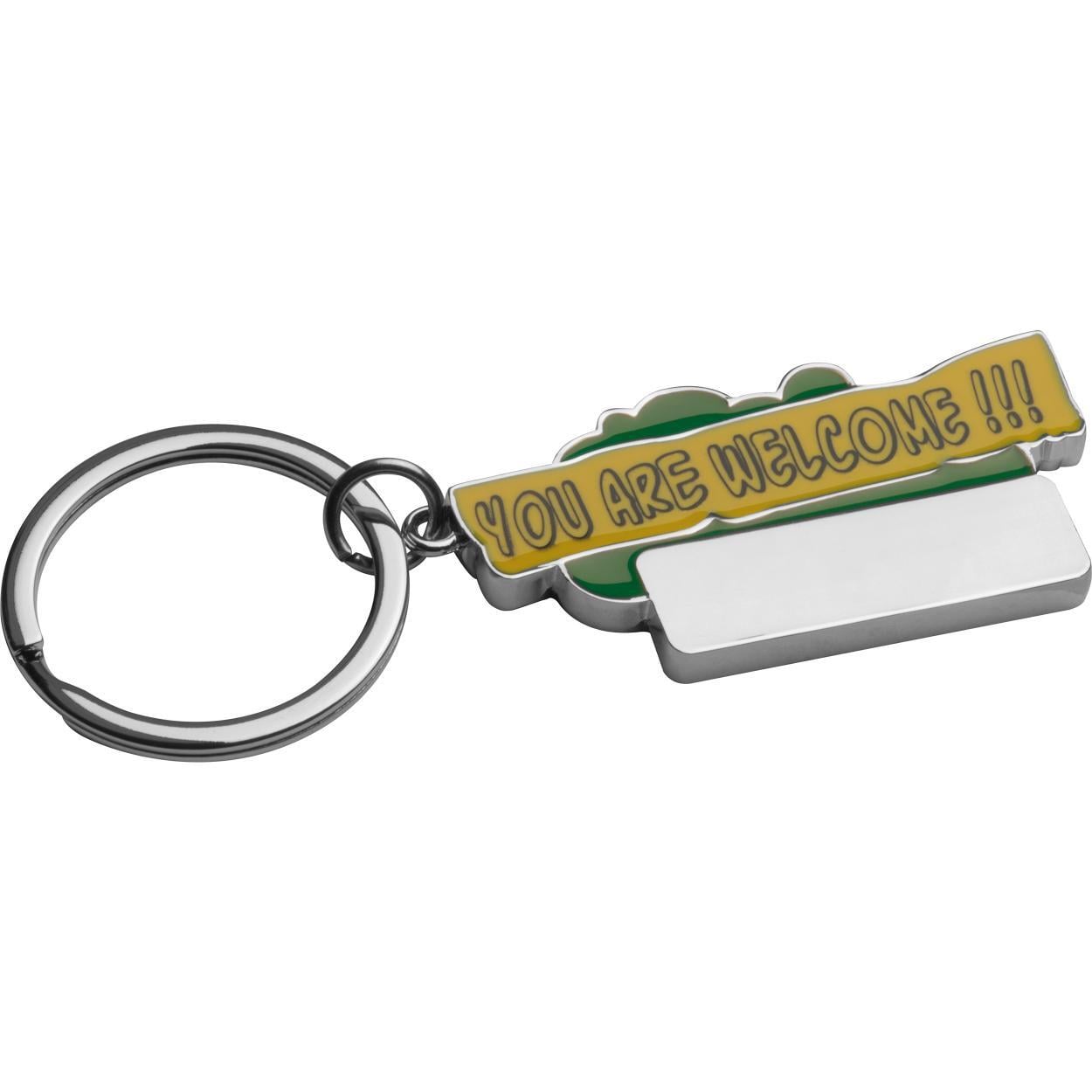 Sleutelhanger "You are welcome" lichtblauw Graveren 11313