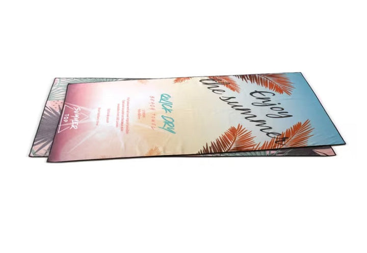 Sneldrogende strandhanddoek met custom-made print bedrukken