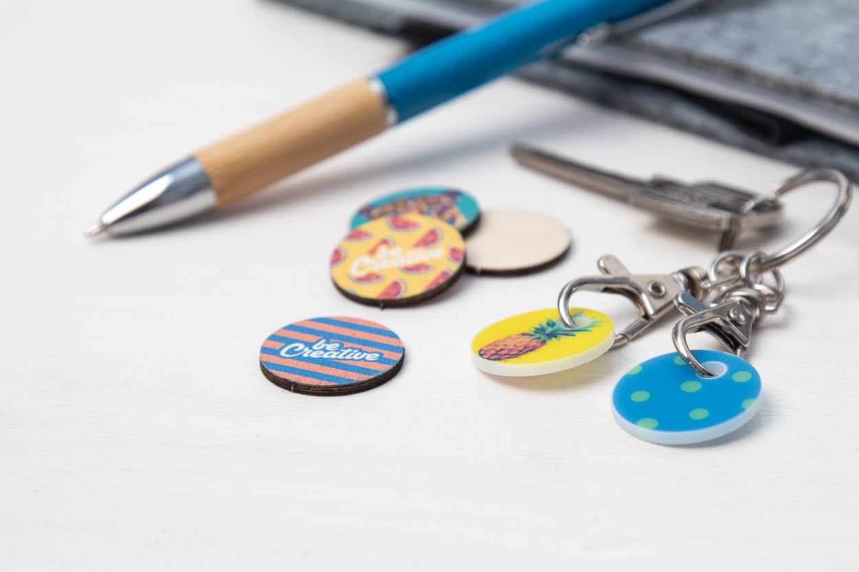 winkelwagenmuntje sleutelhanger ColoShop 13371