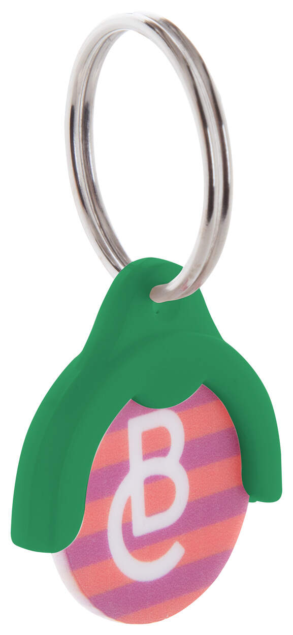 winkelwagenmuntje sleutelhanger Token rood onbedrukt 13388