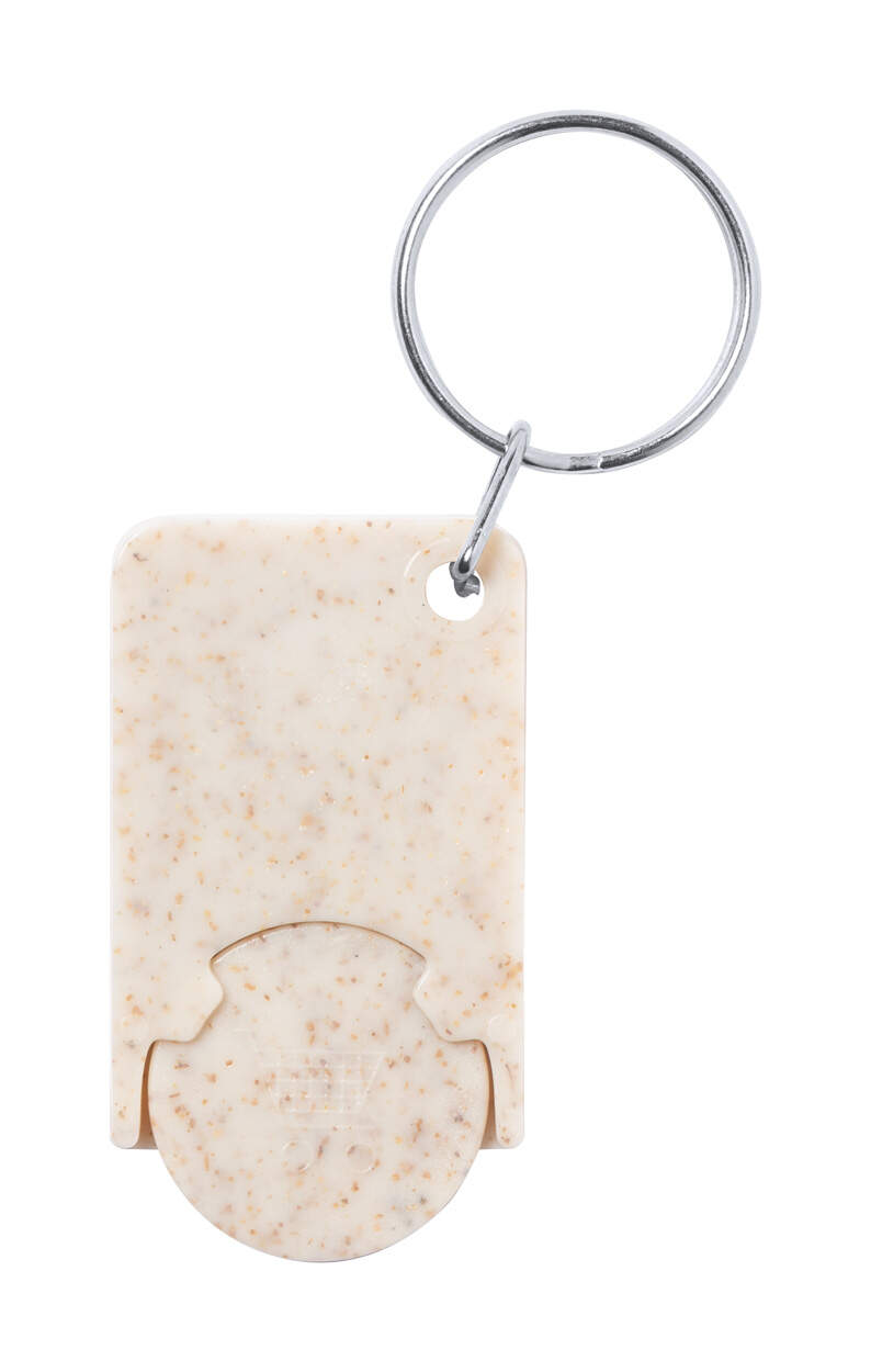 winkelwagenmuntje sleutelhanger Prook beige 2 kleuren 13384