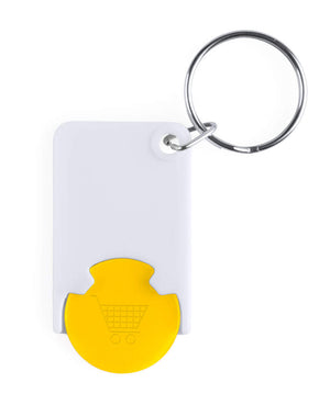 munt sleutelhanger Zabax wit 2 kleuren 8149