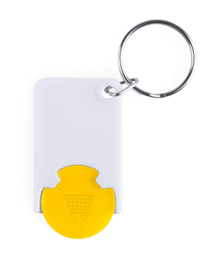 munt sleutelhanger Zabax wit 2 kleuren 8149