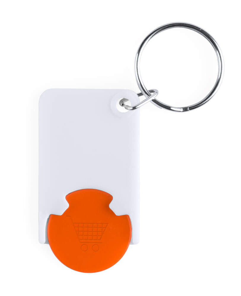 munt sleutelhanger Zabax wit 3 kleuren 8150