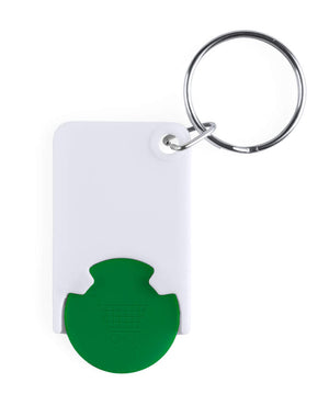 munt sleutelhanger Zabax wit onbedrukt 8153