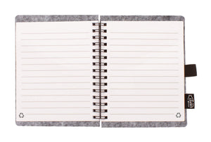 RPET-notitieboekje Felbook A6 grijs 2 kleuren 10383