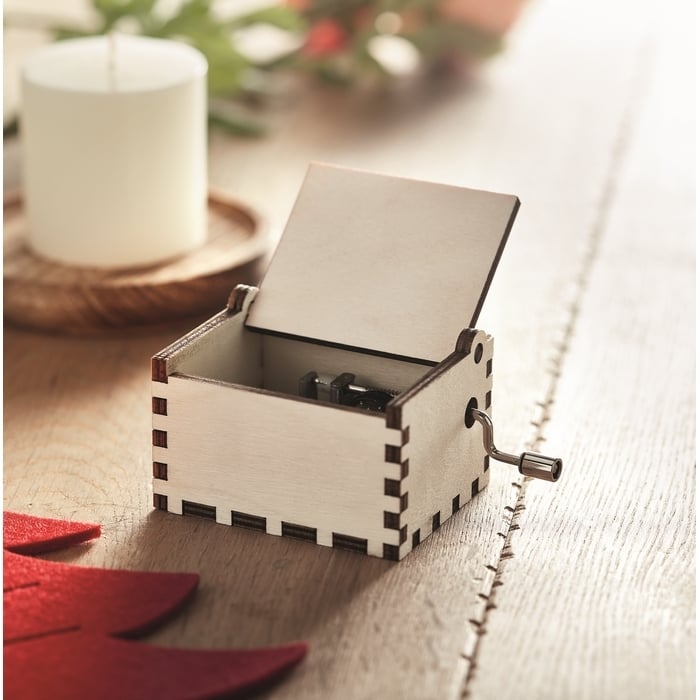 Houten kerst muziekdoos sample