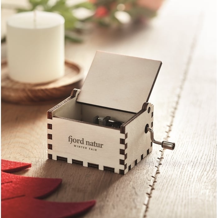 Houten kerst muziekdoos sample