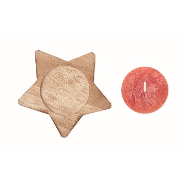 Kaars stervormige houten sample