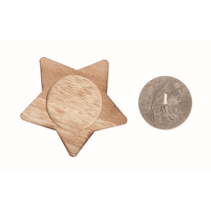 Kaars stervormige houten sample