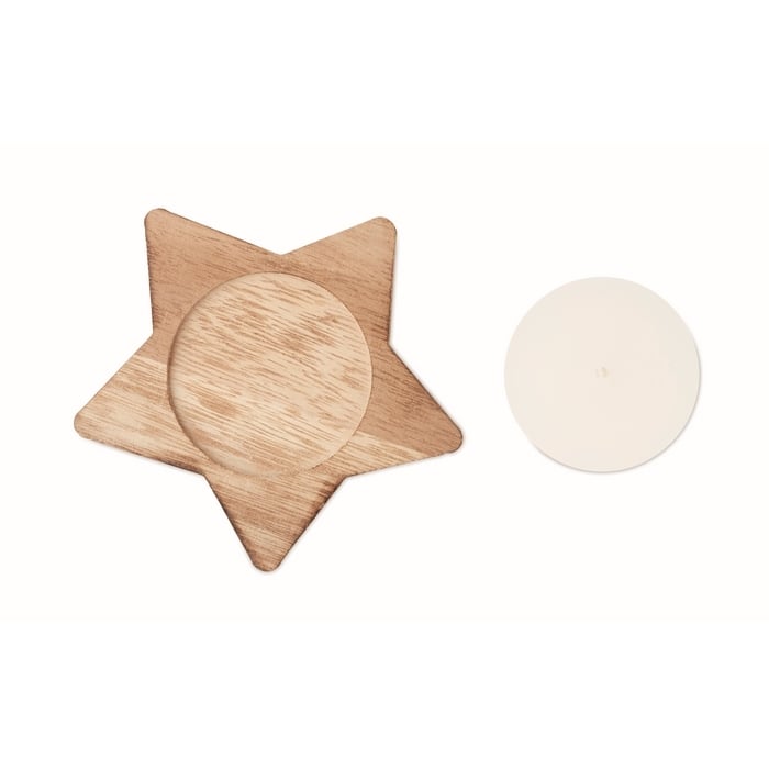 Kaars stervormige houten sample