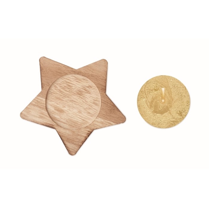Kaars stervormige houten sample