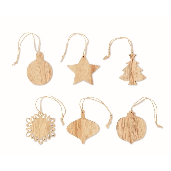 Houten kerstversiering set sample