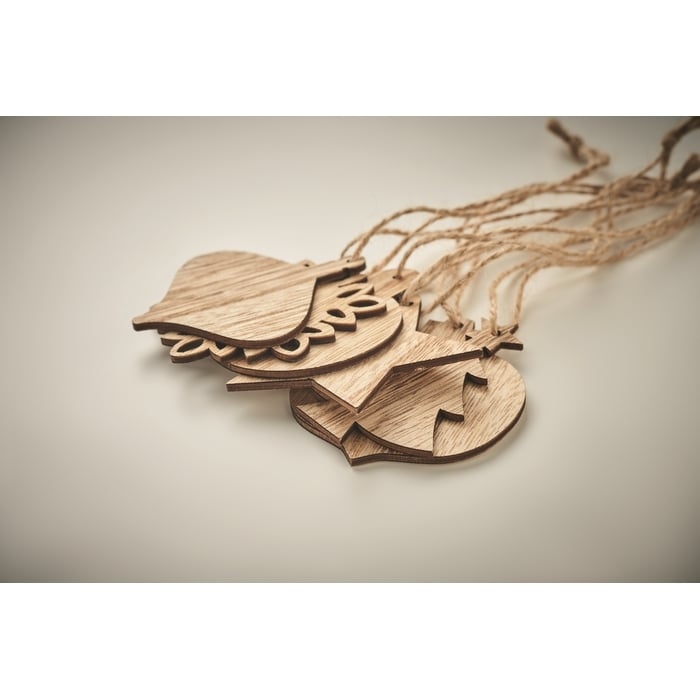 Houten kerstversiering set sample