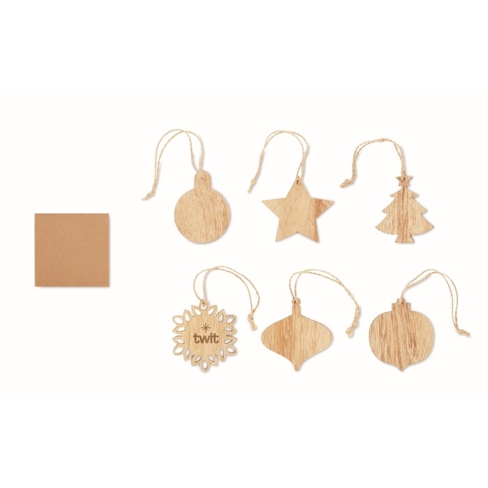 Houten kerstversiering set sample