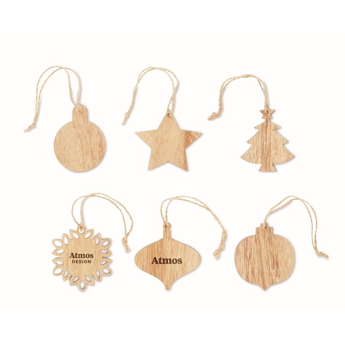 Houten kerstversiering set sample
