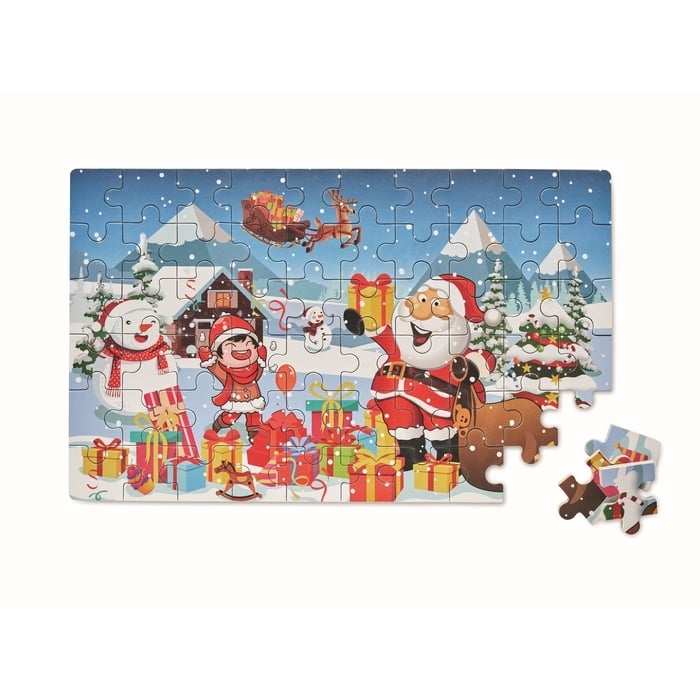 Houten kerstpuzzel in blik sample