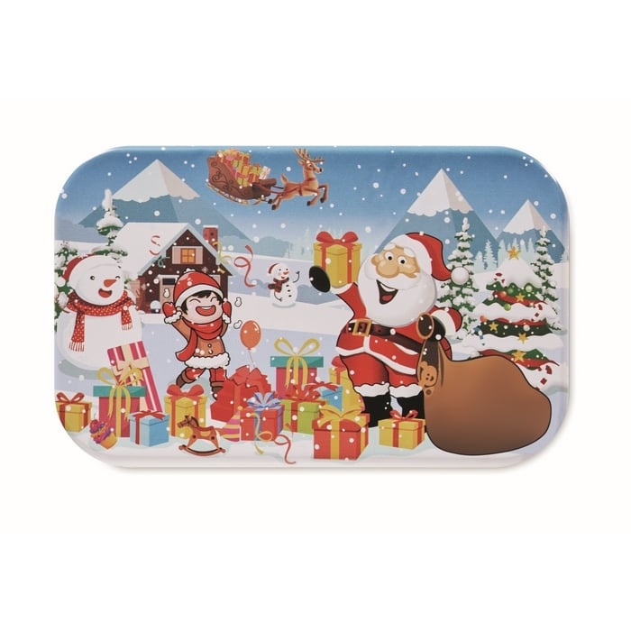 Houten kerstpuzzel in blik sample
