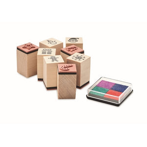 8 houten kerststempelset 317