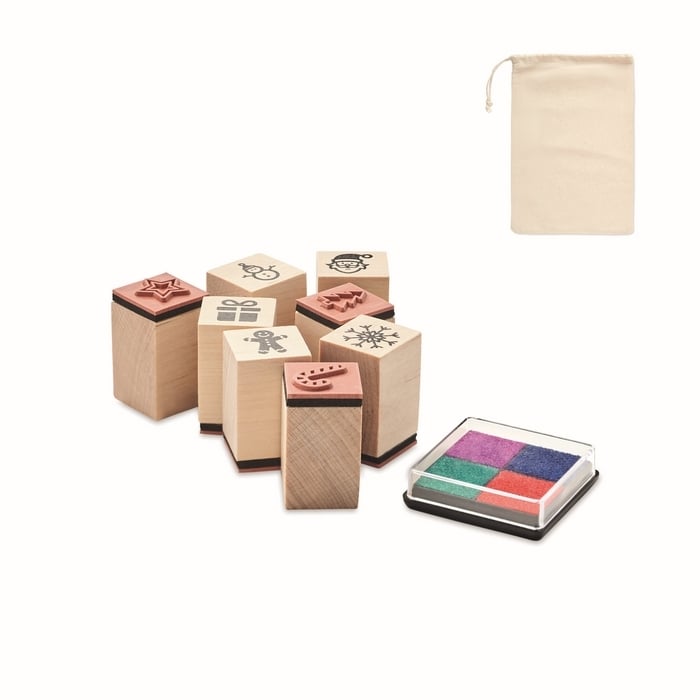 8 houten kerststempelset sample