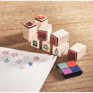 8 houten kerststempelset 309
