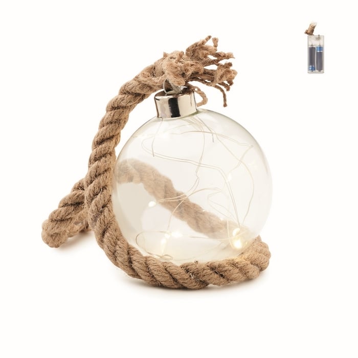 Glazen kerstbal LED-lampje sample