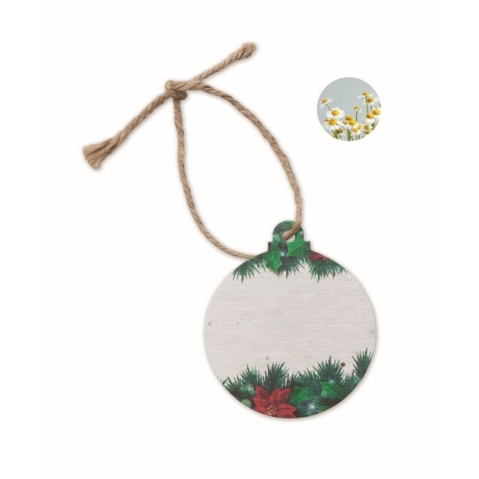 Zaadpapier kerstbal bedrukken