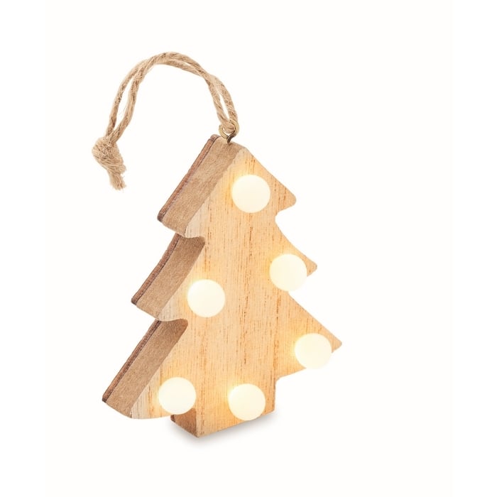 Houten boom met lichtjes sample