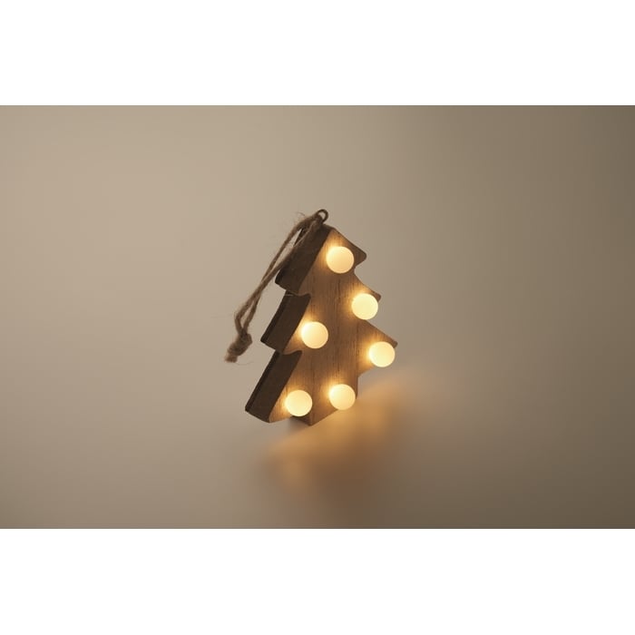 Houten boom met lichtjes sample