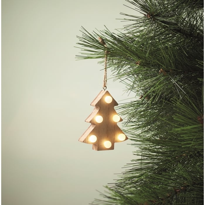 Houten boom met lichtjes sample