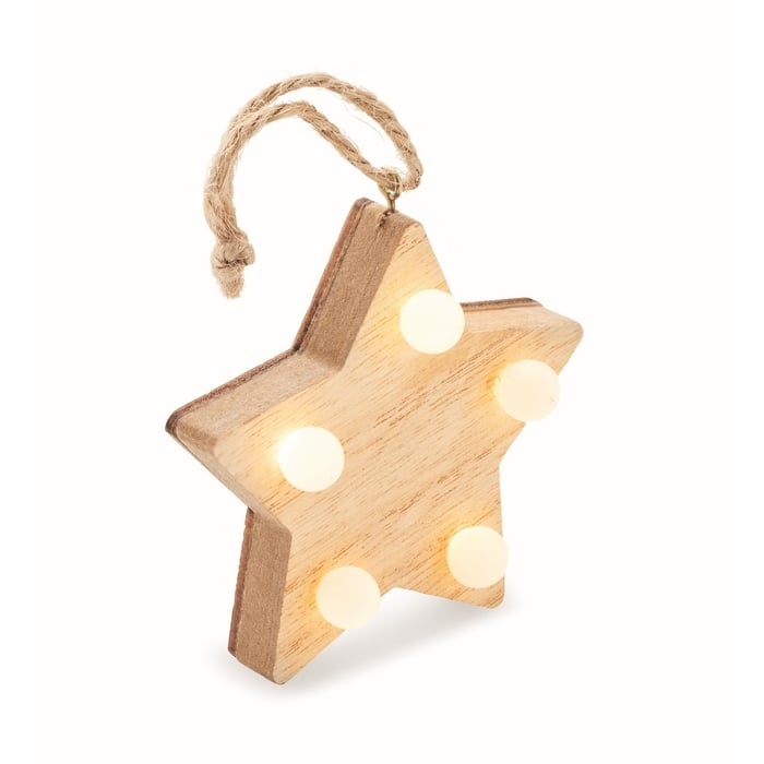 Houten ster met lichtjes sample