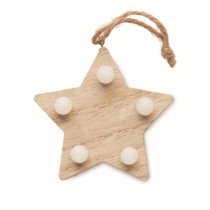 Houten ster met lichtjes sample
