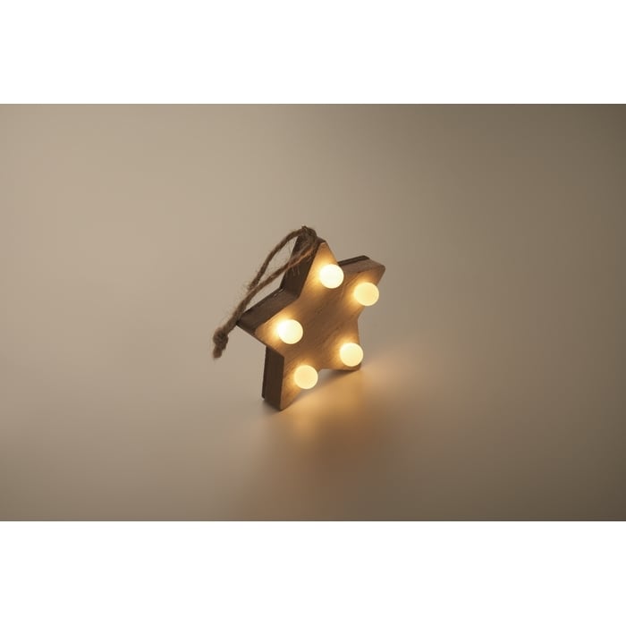 Houten ster met lichtjes sample