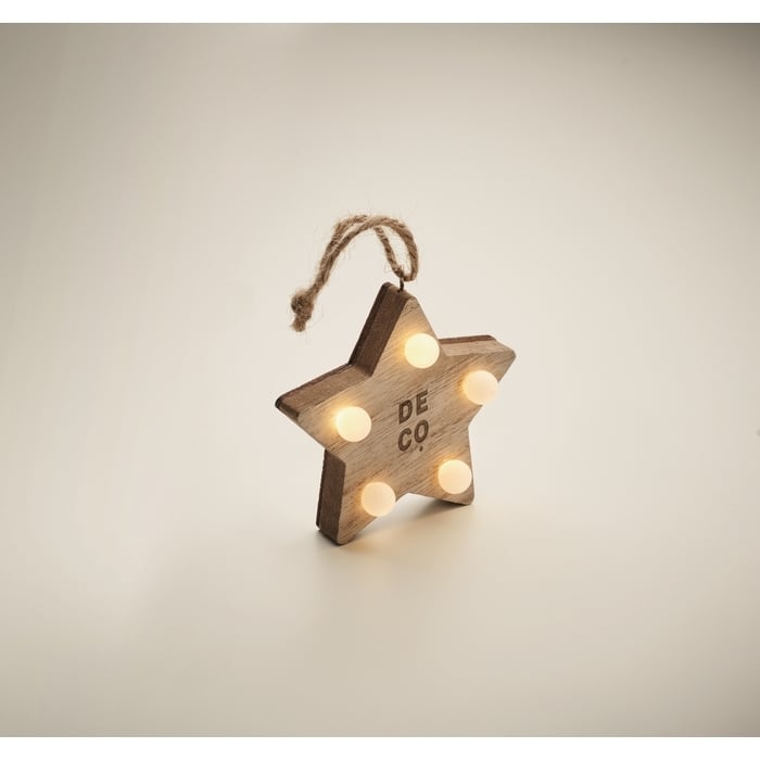 Houten ster met lichtjes sample