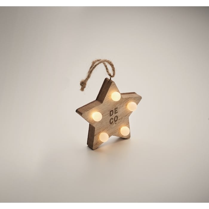 Houten ster met lichtjes sample