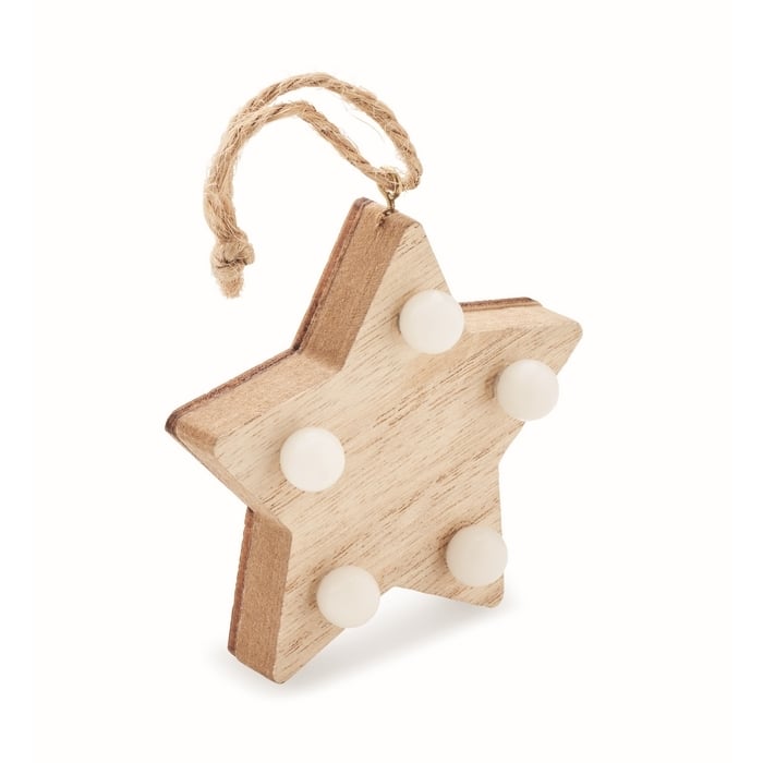 Houten ster met lichtjes sample